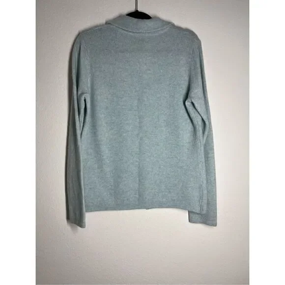 CASHMERE COLLECTION Knit Cardigan Women's Size XL Button Long Sleeve Light Blue - Picture 2 of 11